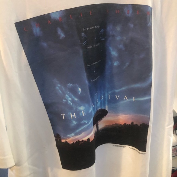 Vintage 1996 The Arrival Movie Promo Tshirt XL Sci-Fi Charlie Sheen NWOT - Picture 10 of 10
